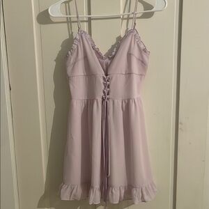 Lucy in the Sky Light Purple Ruffle Mini Dress